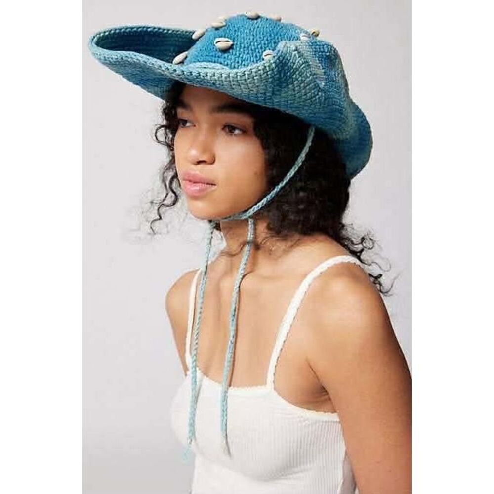 Urban Outfitters Callie Crochet Cowboy Hat One Size